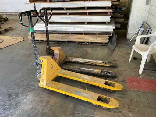 Hand hydraulische palletwagen (2x)aa