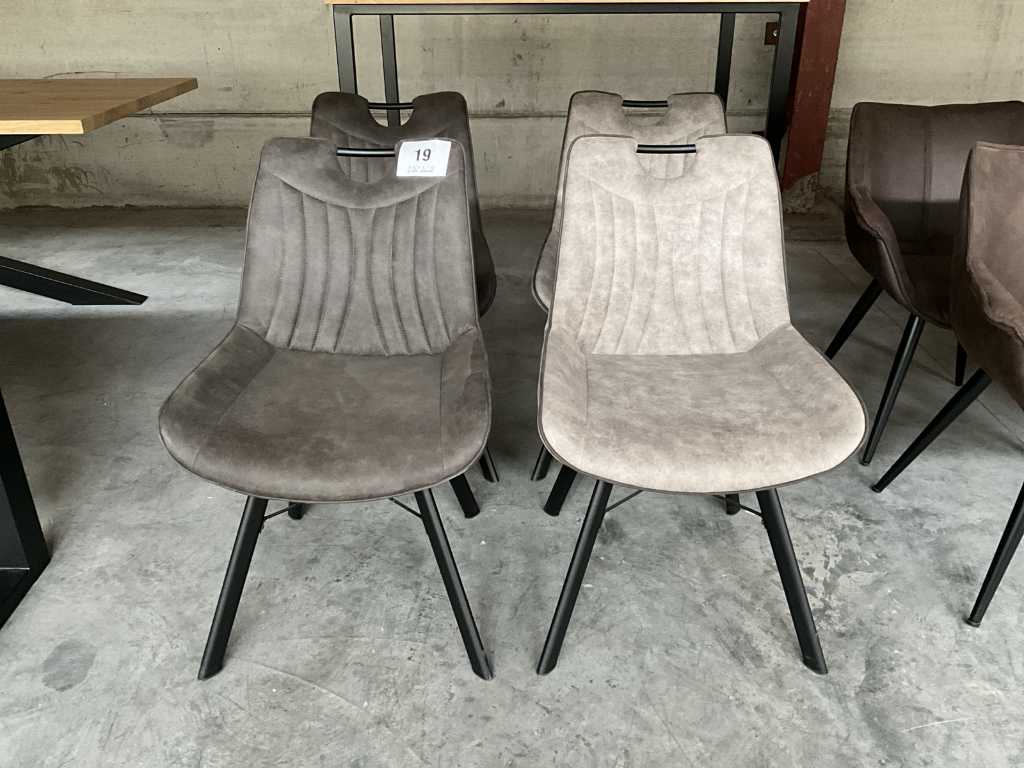 4x various metal dining chairs