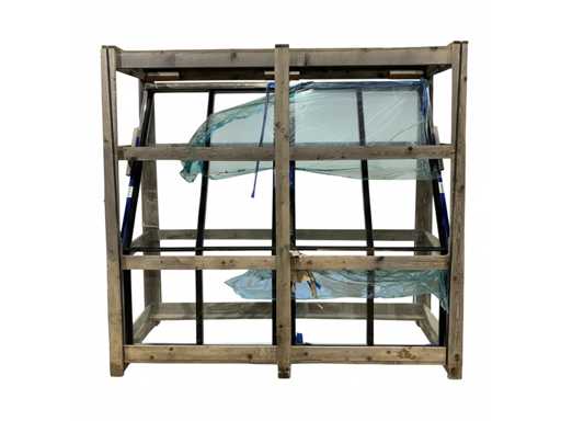 Ușă glisantă curbată din oțel inoxidabil Resnic Fjord, cu sticlă - TBF0559