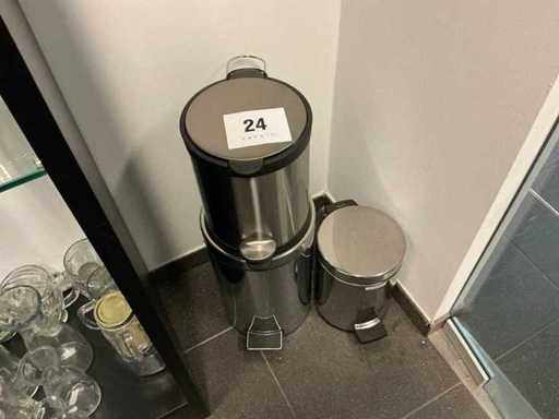 Kosze na śmieci ze stali nierdzewnej (3x)