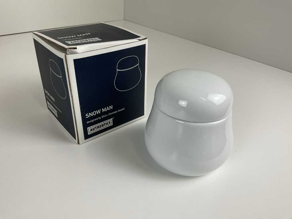 Authentics SNOWMAN Sugar Pot with Lid 730x