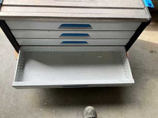 WorkMo 44-500 con 4 cajones o Förch VaroMove 396 x 1.052 x 506 mm con tablero de rodillos