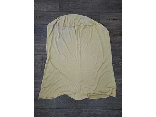 Beżowe elastyczne okładki na stoły / pokrowce ze spandexu, średnica 110cm, wysokość 110cm (55x)