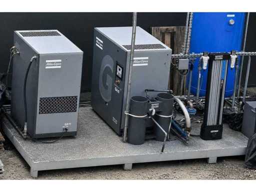 ATLAS COPCO - 2016 - GA7P - Lot de 2 compresseurs avec 1 sécheur d'air et une cuve