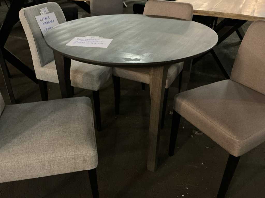 Intergem Grey Dining Table 100cm