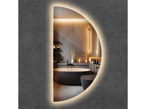 Karo - Badkamerspiegel halve maan 100x180 cm + Led en verwarming
