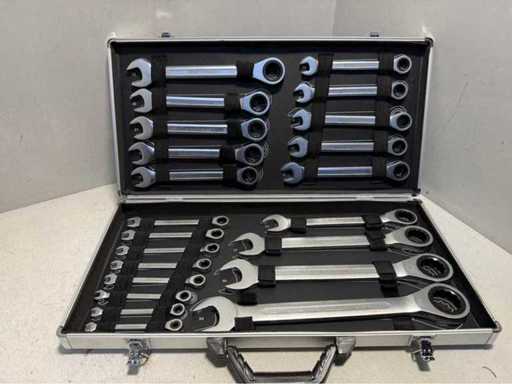 22-teilige Ringratschen-Set-Schraubenschlüssel-Werkzeugkoffer