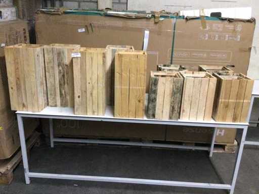 Houten plantenbakken / bloembakken (10x)