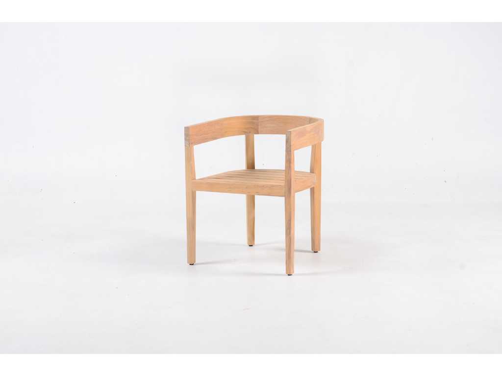 Furniture - 2x Florence Balmain round armchair teak incl seat + back cushion