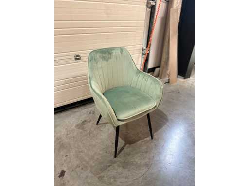 Design Eetkamerstoel Munt Groen velvet (6x)