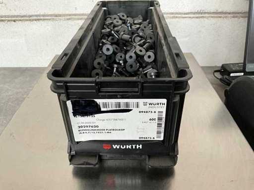 Würth 2,88 kg Neoprenblind-Nietmutter Flachkopf M6 in stapelbarem Behälter