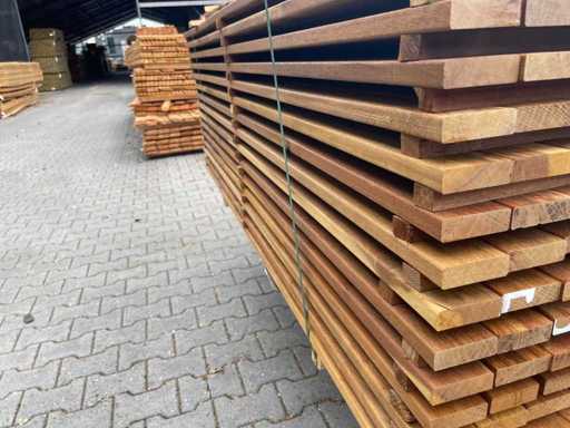 Guyana Ipé hardwood planks planed 21x70mm, length 185cm