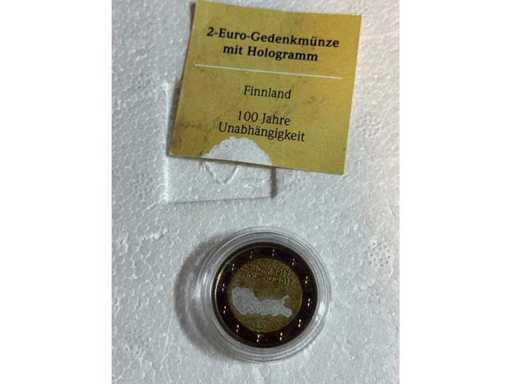 2€ Herdenkingsmunt met hologram Finland 2017 100 jaar onafhankelijkheid