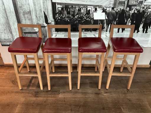 Huts - Bar stool with backrest (4x)