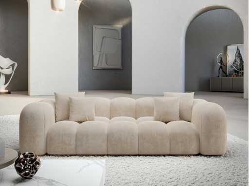 Canapé 3 places - velours crème