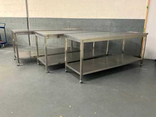 Tavolo da lavoro in acciaio inox (3x)