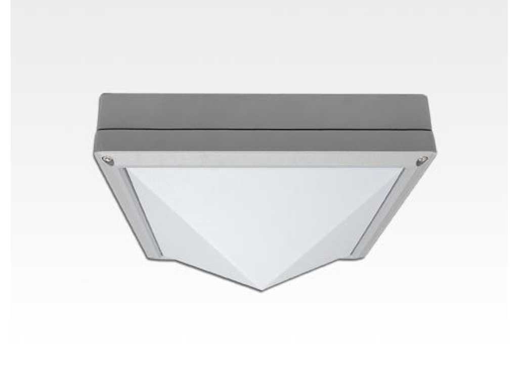 Package of 9 pieces - 13W LED wall/ceiling light grey quadr. pyramid daylight White / 6000-6500K 560lm 230VAC IP54 120degree Wall Lamp Ceiling Light Aisle Light Fasade Lamp Entrance Light Outdoor Light Interior Lamp - SSAMLight