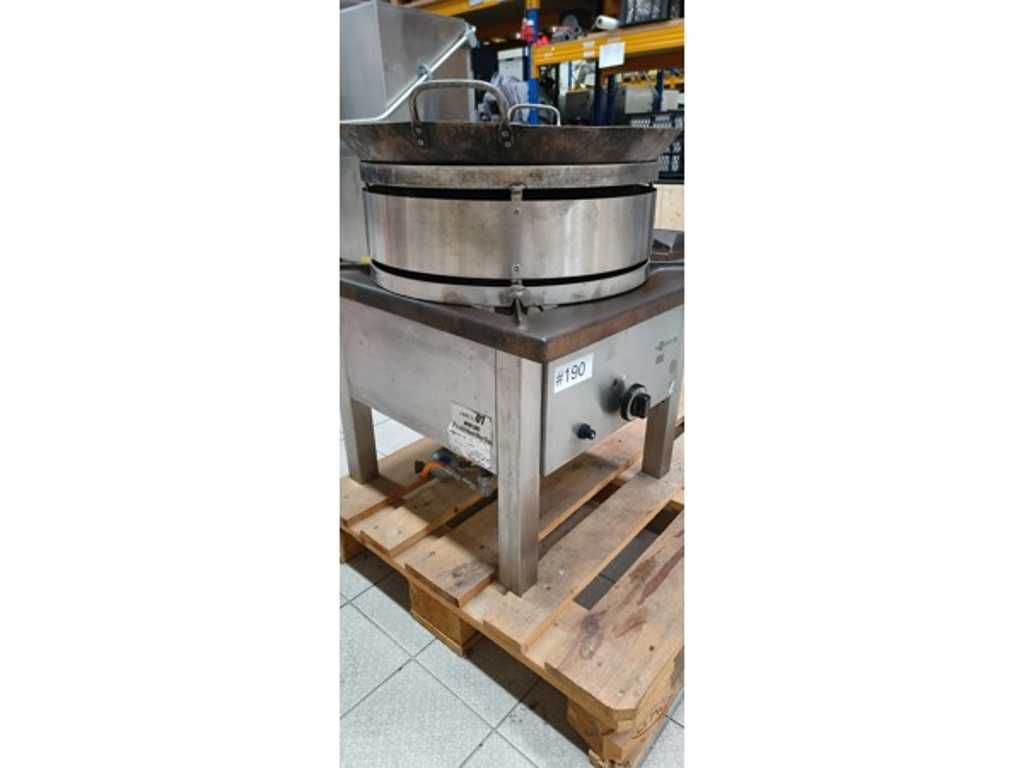 Heidebrenner - Gas Wok - Hockerkocher Gas mit Wok - Gas stool cooker with wok