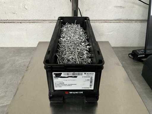 Würth 3.69 kg alu Blindklinknagel platbolkop 4,8 x 8,0 in stapelbare bak