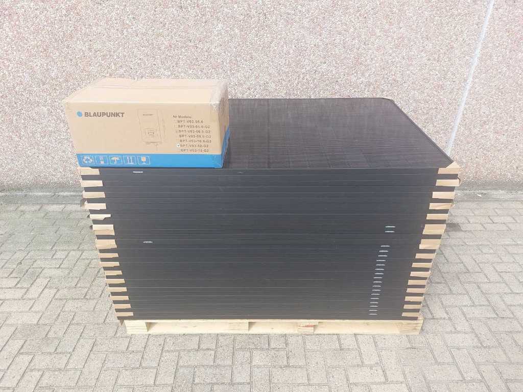 T-Solar - T-410M54-18HV - set of 26 full black (410 wp) solar panels and 1 blaupunkt bpt-v03-12.0 inverter (3-phase)
