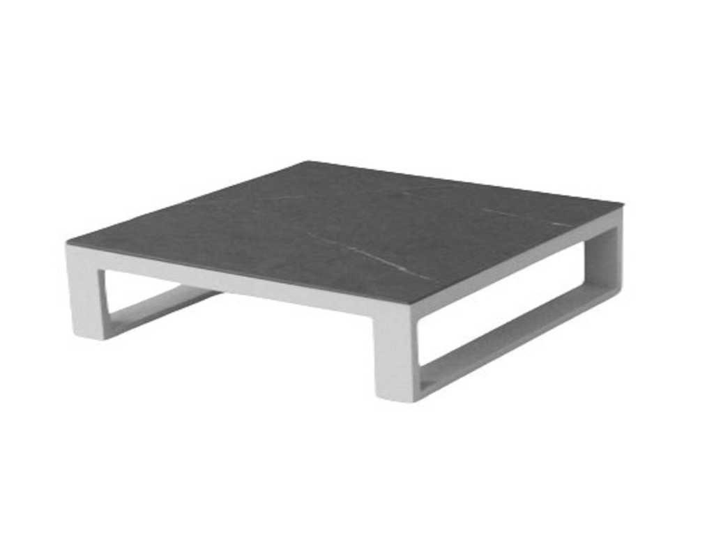 Meubili - Capri-Moorea DS coffee table 78*78 alu white / ceramic grey