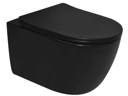 Hangend rimless toilet - Turbo flush - Mat zwart
