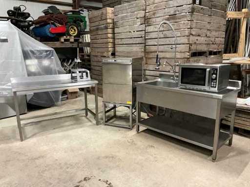 Traiteur en acier inoxydable divers Lave-vaisselle / évier / plan de travail / découpe-copeaux / micro-ondes