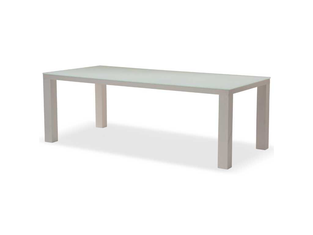 Meubili - Fritz-Mar table 220*100 alu white / glass white