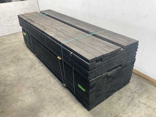 Spruce beam planed black impregnated 330x12x4.5 cm (50x)