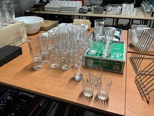 Eau gicler et verres à boire longs (56 fois)