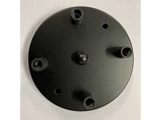 (1500x) Plafondkap Zwart - 4 aansluitingen - 12 cm