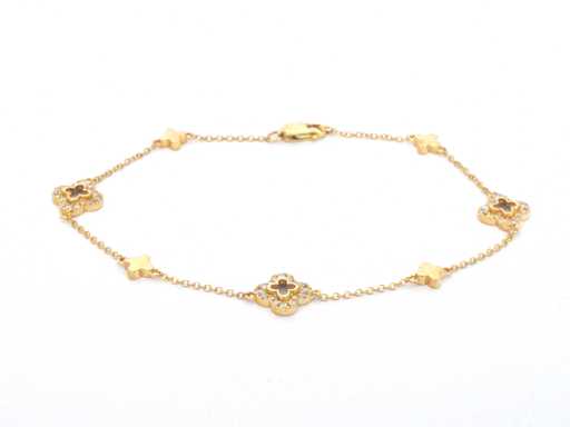 Gouden klaver vier armband met diamanten