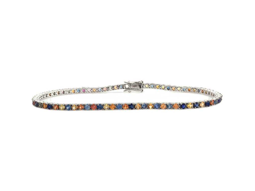 (Certified) Bracelet With Natural Multi Sapphire 5.63g 