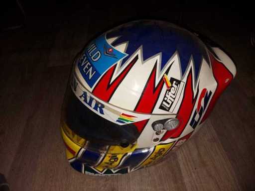 OMP - 1988 - F 1 - Formule 1 Helm ex A.Würz met handtekening