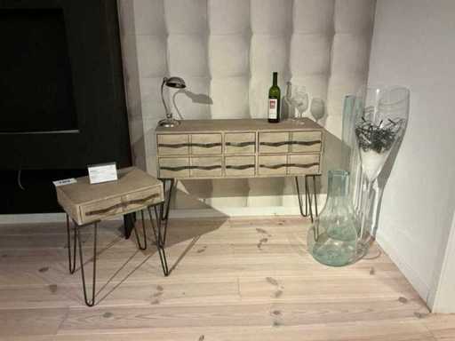 Diverses armoires en bois de manguier (2x)