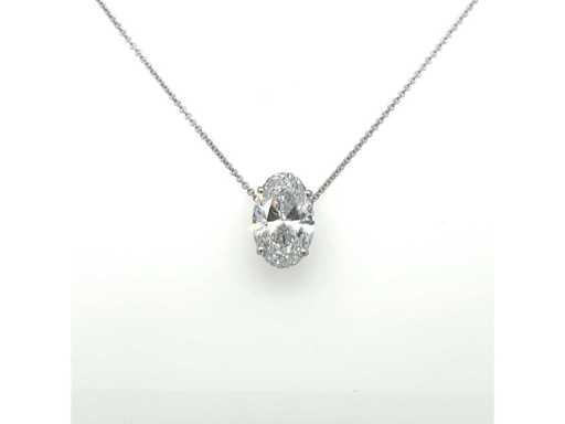 Collana in oro bianco 14 carati con 3.00 crt. diamante