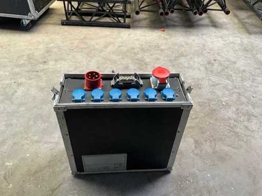Krachtstroom verdeler in flightcase