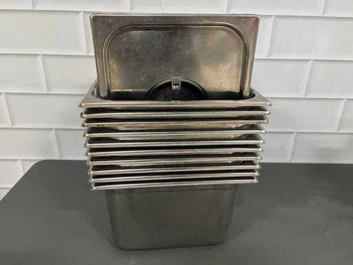 Pojemnik Gastronorm ze stali nierdzewnej z pokrywką (10x)