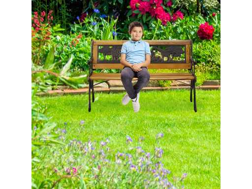 Banc jardin enfants avec motifs animaux