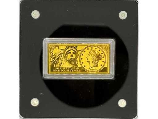 Goud 999 (1/200 oz) – 1787 Brasher Doubloon (EB op borst) – Proof Bar – 2022