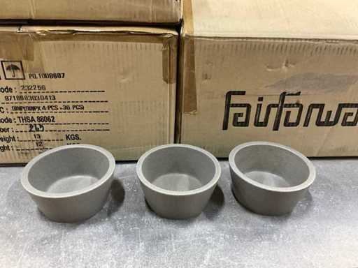 Fair Trade kom by Piet Hein Eek mat grijs +/- Ø11 x 5cm hoog (108x)