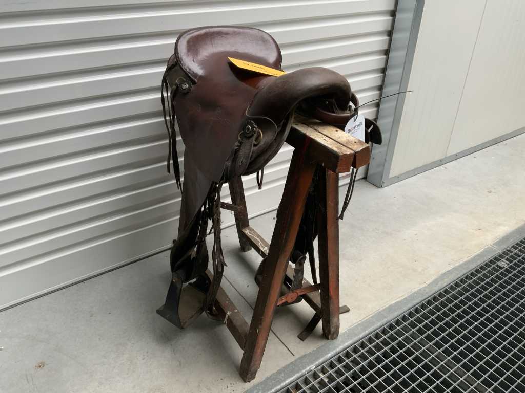 Horse saddle with stirrups
