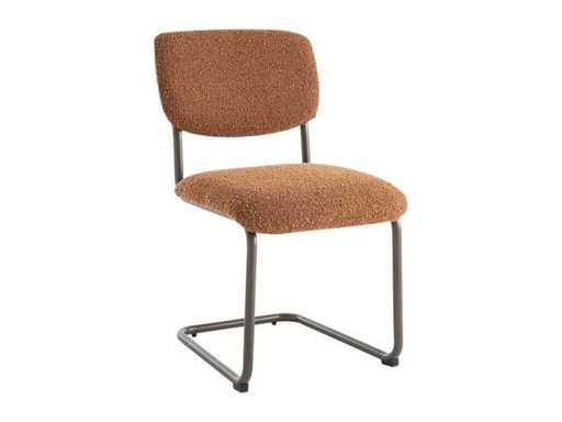 fonQ - Fotoliu de sufragerie Fero - Boucle - Ciocolată - Scaun de sufragerie (6x)