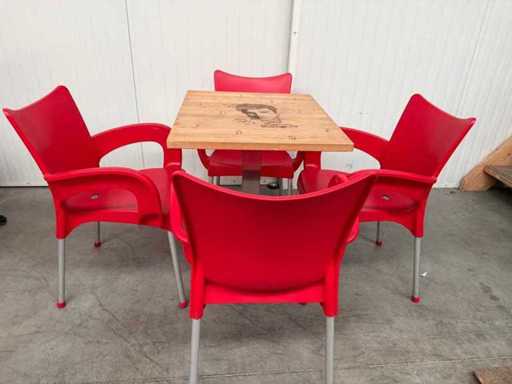 Elvis Presley - tafel met 4 stoelen