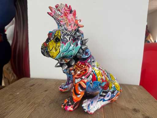 Bulldog Hanenkam Graffiti H27cm