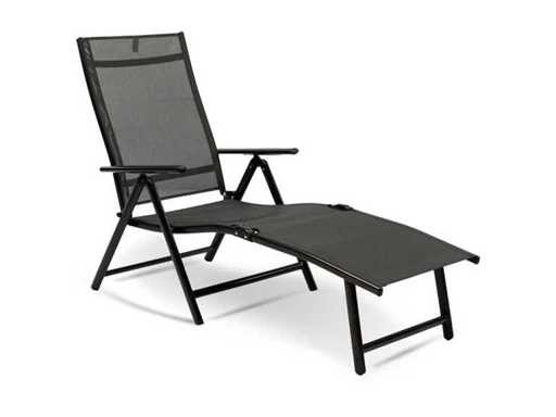 MaxxGarden 21608 tuinstoel Ligbed Aluminium verstelbaar Zwart