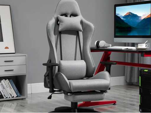 Armchair de bureau chaise de bureau manager grand confort repose-pied tétière + coussin lombaires