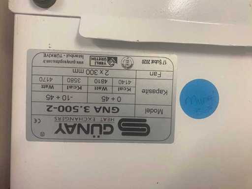 SCHIMBĂTOARE DE CĂLDURĂ GUNAY - VENTILATOR AXIAL CE - CAMERĂ FRIGORIFICĂ