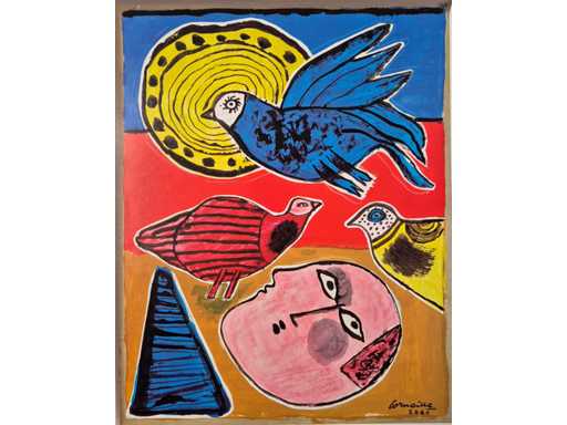 2001 Offset print Corneille ‘Tete pensive au milieu’