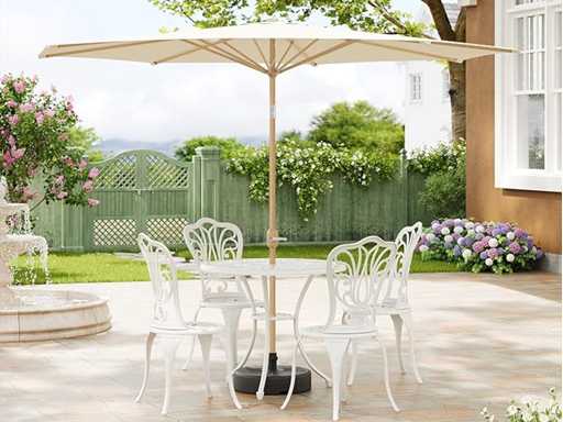 Garden parasol f300cm UPF 50+ with opening/closing crank